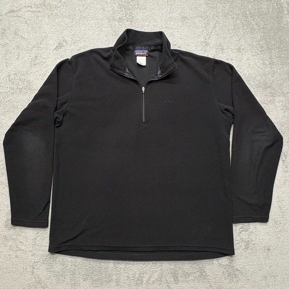 Patagonia Synchilla 1/4 Quarter Zip Pullover‎ Sweater Mens XL Black Outdoor - Picture 1 of 7